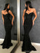 Sexy Sparkly Black Mermaid Spaghetti Straps Sequin Long Prom Dresses Evening Dress, OL947