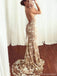 Charming Spaghetti Straps V-neck Applique Mermaid Tulle Long Prom Dresses Evening Dress, OL953
