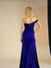Elegant One Shoulder Mermaid Side Slit Velvet Prom Dresses Online, OL991