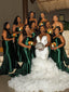 Simple Sweetheart mermaid Dark Green Satin Bridesmaid Dresses Online, BG395