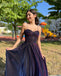 Elegant Spaghetti Straps A-line Tulle Long Prom Dresses Online, OL998
