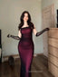 Sexy Spaghetti Straps Square Black Tulle & Red Long Mermaid Prom Dress , Evening Dress, BG810