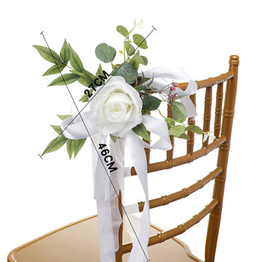 Outdoor Forest Artificial Flowers Decoration Wedding Party Leaning On Decorative Chair Back Flowers,CF17019