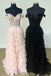 Charming Off the Shoulder A-line Side Slit Daffodil Black Pink Long Evening Prom Dress Online, OL044
