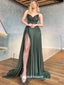 Gorgeous V-neck Sweetheart A-line Moss Green Long Evening Prom Dress Online, OL034