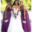 Elegant Spaghetti Straps V-neck A-line Tulle Long Grape Bridesmaid Dresses Online, BG744