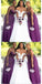 Elegant Spaghetti Straps V-neck A-line Tulle Long Grape Bridesmaid Dresses Online, BG744