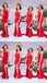 Elegant One Shoulder Mermaid Side Slit Jersey Red Bridesmaid Dresses Online, BG747