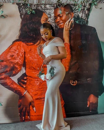 Elegant Straight Neck Mermaid Jersey Long Bridesmaid Dresses Online, BG750