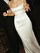 Simple Satin Spaghetti Straps Mermaid Long Ivory Prom Dresses, OL012