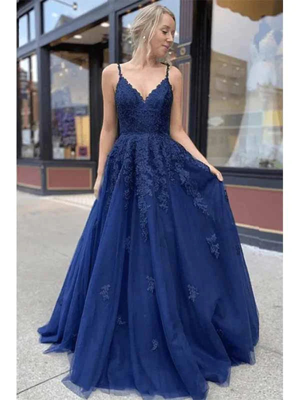Navy blue 2025 a line dress