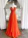 Strapless Orange Long Prom Dress Evening Dress, OL600