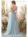 Spaghetti Straps Tulle A-line Backless Long Prom Dress Evening Dress, OL625