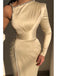 Elegant Beading Long Sleeve Mermaid Long Prom Dress with Side Slit, OL679