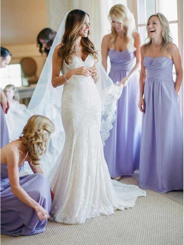Light Purple Sweetheart Sleeveless Long Bridesmaid Dress, BG209