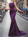 Mermaid Sleeveless Purple Long Beading Tulle Prom Dress, OL686