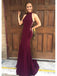 Halter Lace Up Mermaid Sleeveless Floor Length Prom Dress Evening Dress, OL721