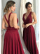 Elegant A-line Cross Back Jersey Floor Length Prom Dress Evening Dress, OL736