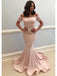 Mermaid Off the Shoulder Spaghetti Straps Backless Floor Length Prom Dress Evening Dress, OL737