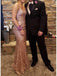 Elegant Mermaid Spaghetti Straps V-neck Prom Dress Evening Dress, OL749
