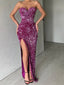 Sparkly Sequins Sweetheart Side Slit Mermaid Prom Dress Evening Dress, OL757