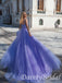 Elegant Straps A-line Tulle Long Gown Prom Dresses Evening Dress, OL853