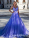 Elegant Straps A-line Tulle Long Gown Prom Dresses Evening Dress, OL853