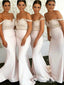 Elegant Off the Shoulder Applique Mermaid Long Bridesmaid Dress, BG232