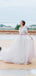 Simple V-neck Long Sleeve Lace A-line Wedding Dresses.DB10099