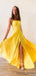 Elegant Spaghetti Strap Side Slit Floor Length Prom Dresses.DB10151