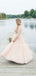 Gogerous V-neck Lace Tulle A-line 1/2 Sleeve Wedding Dresses Evening Dresses.DB10617