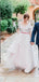 Simple V-neck Long Sleeve Lace A-line Wedding Dresses.DB10099