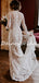 Charming High Neck Mermaid Tulle Lace Long Sleeve Wedding Dresses Evening Dresses.DB10715
