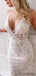 Sexy V-neck Lace Mermaid Wedding Dresses With Long Train.DB10211