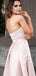 Sweetheart Satin A-line Long Prom Dresses Side Slit Evening Dresses.DB10410