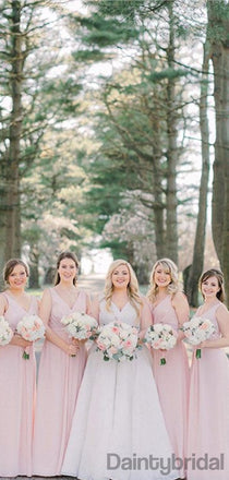 V-neck Chiffon A-line Floor Length Bridesmaid Dresses.DB10209