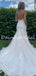 Simple Sexy Spaghetti Strap V-neck Mermaid Lace Tulle Long Wedding Dresses Evening Dresses.DB10707