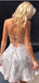 New Arrival V-neck Tulle Lace Open Back Homecoming Dresses.BD10460