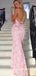 Mermaid Lace Sleeveless Open Back Long Prom Dresses Evening Dresses.DB10360