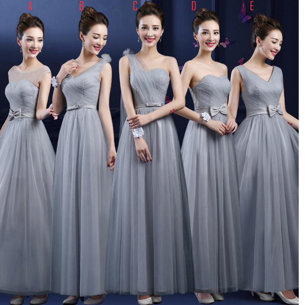 Mismatched gray clearance bridesmaid dresses