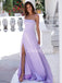 Sexy Spaghetti Strap Side Slit Long Prom Dresses Evening Dresses.DB10540