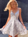 New Arrival V-neck Tulle Lace Open Back Homecoming Dresses.BD10460