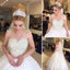Popular Cheap Luxury Rhinestone Illusion Neck Beaded Tulle Ball Gown Wedding Party Dresses, WD0010