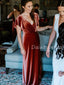 Charming V-Neck Velvet Floor Length Long Bridesmaid Dresses.DB10530