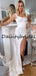 Fashion Simple Spaghetti Strap Side Slit Mermaid Long Wedding Dresses Evening Dresses.DB10706