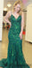 Sexy V-neck Sequin Mermaid Long Prom Dresses. DB10282