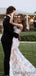 Sexy V-neck Lace Slit See-through Wedding Dresses,DB10271