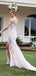 Sexy V-neck Lace Slit See-through Wedding Dresses,DB10271