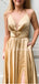 Sexy V-neck Lace Up Back Side Slit Long Prom Dresses Evening Dresses.DB10592