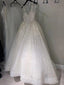 Sparkly Backless V-neck A-line Long Prom Dress, DB10941